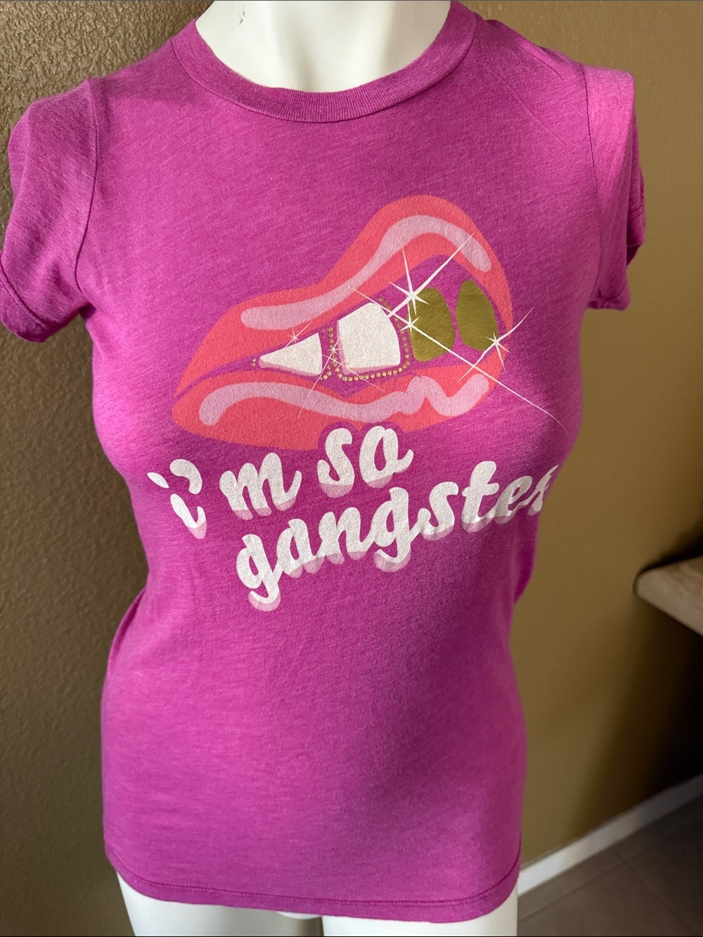 I'm So Gangster Pink Short Sleeve Tee